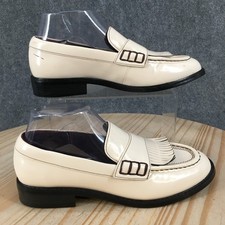 Franco Sarto Cognac Patent Leather Pointed-Toe Kiltie Loafers with Gold Horsebit