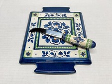 Pfaltzgraff Orleans Ceramic Cheese Tray with Sculpted Slicer — listing 2