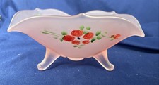 Pink Satin Depression Glass Console Bowl with Scalloped Flared Rim, circa 1930s