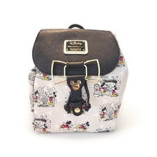 Disney Loungefly Mickey Mouse Canvas Mini Backpack, Blue with Embroidered Mickey Faces — listing 2