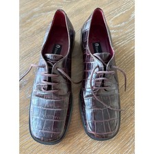 Etienne Aigner Brown Leather & Suede Spectator Lace-Up Oxford Heels, Women's Size 9M — listing 5