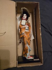 Pair of Japanese Ariake Geisha Dolls on Wood Bases - 'Okichi' (C-60) and 'Love Letter/Koibumi' (C-75) — listing 4