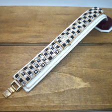 Geneva Large Face Chevron Dial Rhinestone Bezel Quartz Watch, Dark Gray Silicone Strap — listing 2