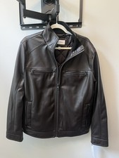 Faux Leather Motorcycle Jacket with HD Shield Patch and Contrast Stitching A generic fashion brand — listing 6