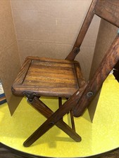Antique Victorian Child's Folding Rocking Chair, Turned Wood Frame (27" Tall) — listing 6
