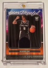 2024-25 NBA Hoops Stephon Castle Red/Blue Border Parallel Rookie Card