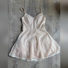 Camille La Vie Burgundy High-Low Cocktail Dress with Lace T-Back and Exposed Zipper, Size 3/4 — listing 2