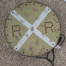 Vintage Round Railroad Crossing (RXR) Highway Warning Sign, Yellow & Black Steel — listing 6