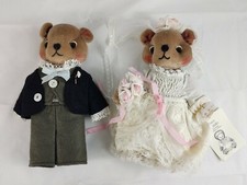 Large Plush Teddy Bear in Cream Satin Groom Tuxedo with Top Hat — listing 3
