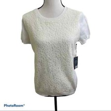 Vince Camuto Ivory Floral Lace Fit-and-Flare Dress, Size 6 — listing 5
