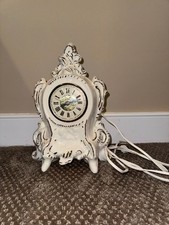 Vintage Lanshire Electric Mantel Clock, Ornate Rococo-Style Cast Case with Scroll and Foliate Decoration — listing 6