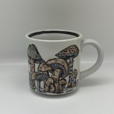 Vintage 1970s Japanese Stackable Mushroom Coffee Mug, Olive Green Glaze — listing 2