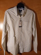 Chaps Easy Care Men's Blue Striped Long-Sleeve Button-Down Shirt, Size 2XLT — listing 3