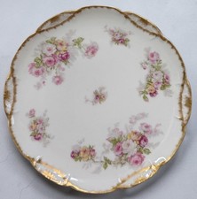 Haviland Limoges Porcelain Dinner Plate with Green & Pink Floral Sprays, Scalloped Rim — listing 2