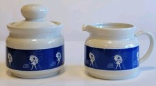Morton Salt "When It Rains It Pours" Ceramic Sugar Bowl and Creamer Set — listing 3