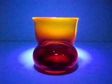Vintage Amberina Art Glass Lot — Daisy & Button Toothpick Holder, Blown Pitcher, Ruffled Ashtray/Dish — listing 2