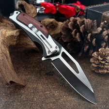 Spring-Assisted Tactical Folding Pocket Knife with Black Tanto Blade, Belt Clip and Glass Breaker, listing 4