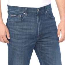 Calvin Klein Jeans Men's White with Blue Pinstripe Button-Up Shirt, Size Small — listing 2