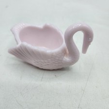 Vintage Pink Depression-Style Glass Swan Trinket / Open Salt Dish, 3.5 inch — listing 4
