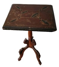 Victorian Eastlake Walnut Parlor Table with Carved Pedestal Base — listing 2