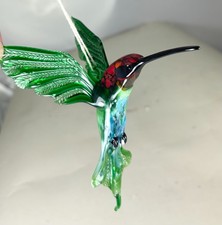Vintage Blown Glass Hummingbird Christmas Ornament with Spun Glass Wings and Mica Glitter — listing 3