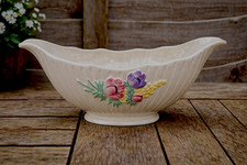 Maling Ware Lustre Footed Bowl with Hand-Painted Columbine & Floral Decoration on Pink Ground