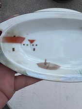 Prov Saxe E.S. Germany Hand-Painted Porcelain Ring Holder Tray with Roses — listing 6