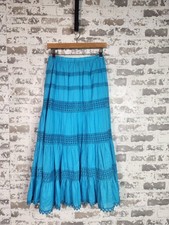 Boho Floral Tiered Button-Front Maxi Skirt with Drawstring Waist — listing 2