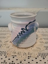 Studio Pottery Stoneware Utensil Crock / Canister with Sun Motif — listing 2