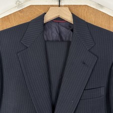 Men's Two-Button Wool Suit Jacket with Notch Lapel, Charcoal/Blue Birdseye Weave Yes - designer/luxury brand — listing 2