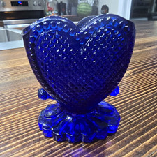 Pressed Glass Toothpick Holder with Hobstar and Fan Pattern, Sawtooth Rim — listing 4