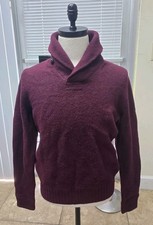 Dark Red Marled Knit Long Sleeve Top with Side Buttons and Elbow Patches — listing 5