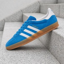 Adidas Gazelle Blue Suede Sneakers with Red Stripes — listing 2