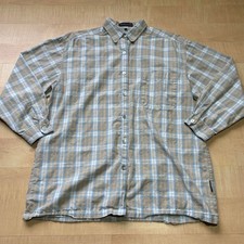 Vintage Pastel Plaid Textured Button-Up Shirt with Frayed Raw-Edge Seams — listing 6