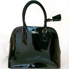 Adrienne Vittadini Gray Pebbled Faux Leather Winged Satchel with Tassel Charm
