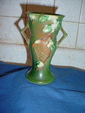 Roseville Pottery Snowberry Two-Handled Vase in Blue — listing 4