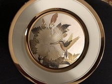 The Art of Chokin Small Decorative Plate with Calla Lily Motif, 24K Gold Edged — listing 5