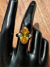 Silver-Tone Solitaire Ring with Round Clear Faceted Stone — listing 6