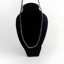 Nepalese Sterling Silver Byzantine (Borobudur) Chain Necklace, 17" with S-Hook Clasp