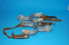 Oscar Crockett Coin-Mounted Western Spurs, Mexican Silver Coin Buttons, 5-Point Rowels — listing 4