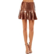 Orange Sequin Velvet Flare Leggings/Pants, Size M — listing 3