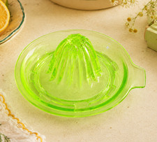 Green Uranium Depression Glass Octagonal Console Bowl, Princess Pattern, 8.5" x 3" — listing 4