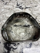 Vintage Smoke Black Glass Diamond-Shaped Triangle Dish / Ashtray, 5" x 3.75" — listing 4