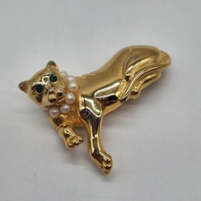 Gold-Tone Figural Pendant Necklace with Curb Chain, possibly stylized bird or animal charm — listing 5