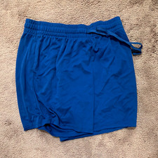 Men's Tan/Khaki Athletic Shorts with Navy Ribbed Side Panels — listing 6