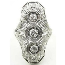 Art Deco 14K White Gold Diamond Filigree Pendant Necklace 16 inch chain included — listing 6