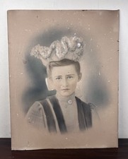 Antique Victorian Charcoal Portrait of a Married Couple in Ornate Ebonized Frame — listing 3