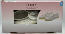 Serra Ladies Casual Canvas Sneakers, White with Yellow Sole, Size 7 — listing 5