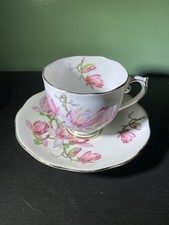 Roslyn Fine Bone China Magnolia Pattern Teacup and Saucer — listing 2