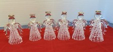 Angels Blessing Box Set - Three Spun Glass Angels with Gold Trim in Blue Velvet Presentation Box — listing 2
